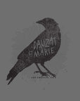charcoal grey tee with crow